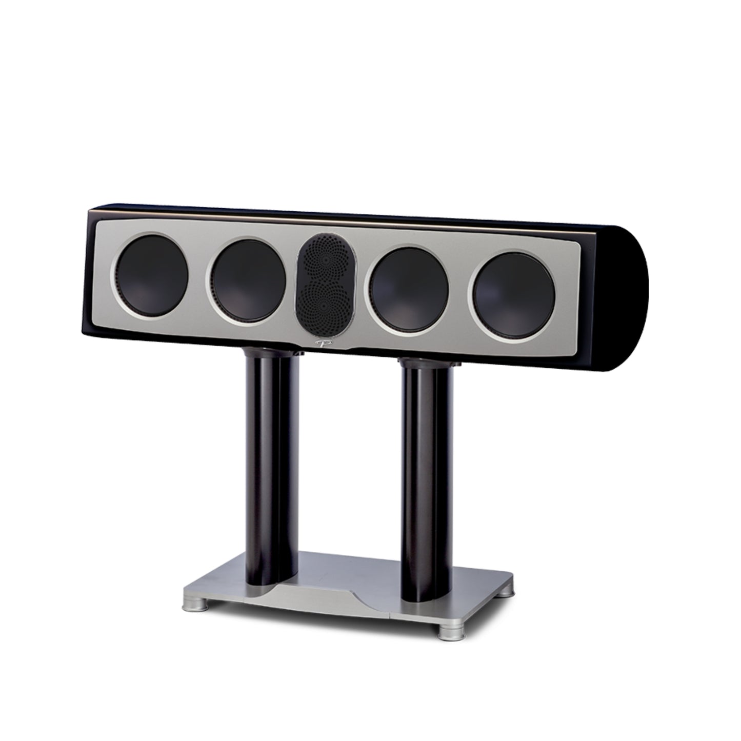 Black speaker on a white background