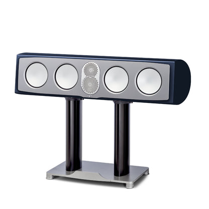 Center channel speaker with four driver units on a white background