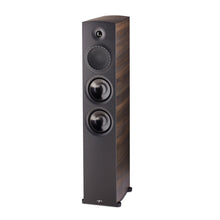 angled front view of paradigm premier 800f floorstanding speaker in espresso color