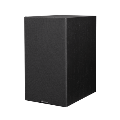 black/walnut Paradigm Premier 220b v2 bookshelf speaker with grill