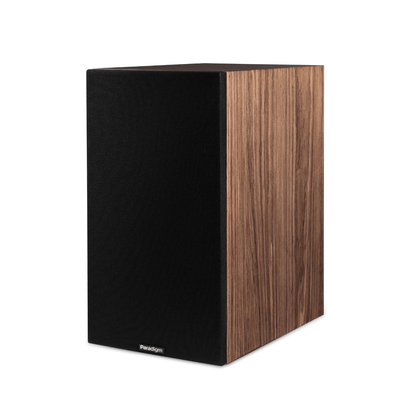 Walnut Paradigm Premier 220b v2 bookshelf speaker with grill