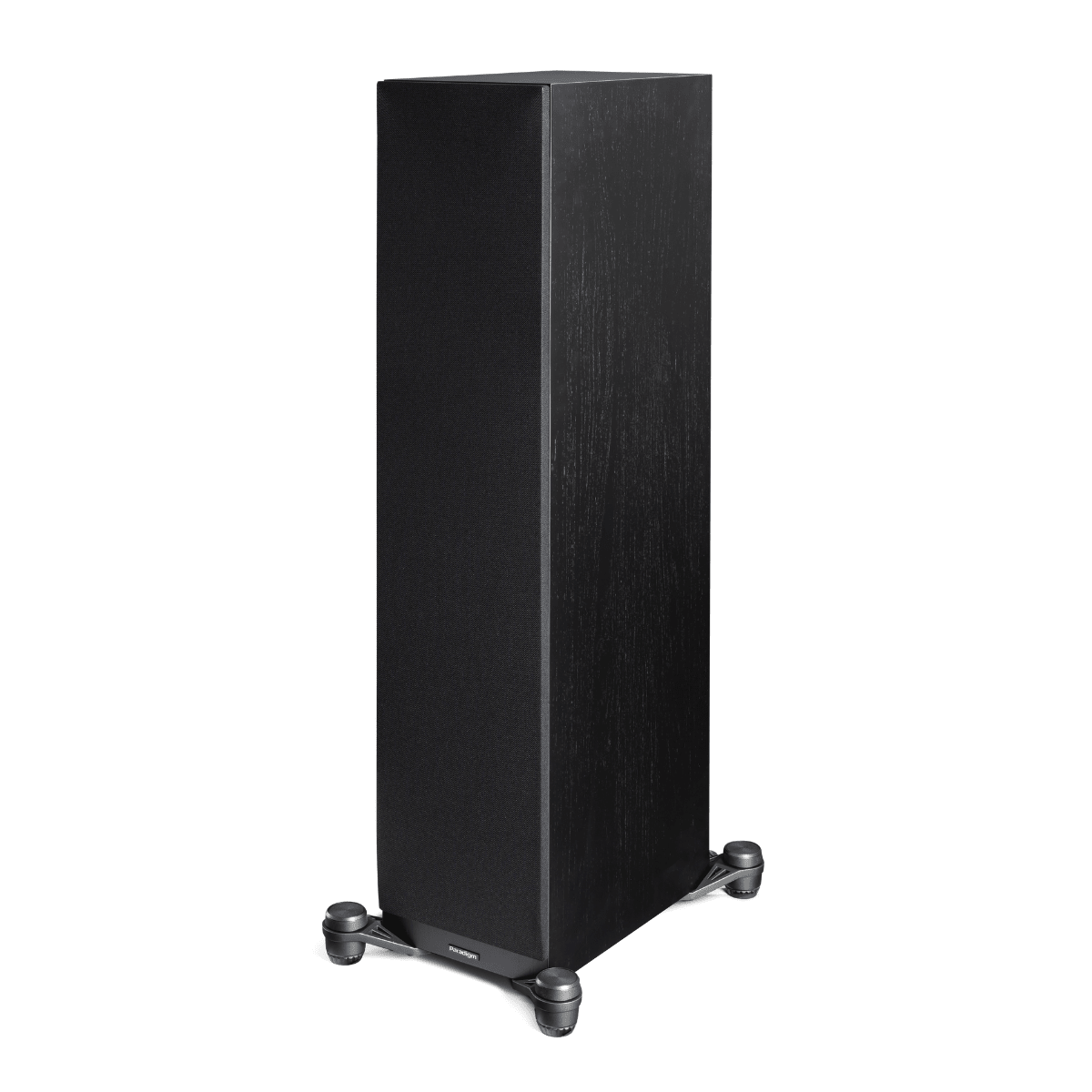 black/walnut Paradigm Premier V2 720f floorstanding speaker with grill