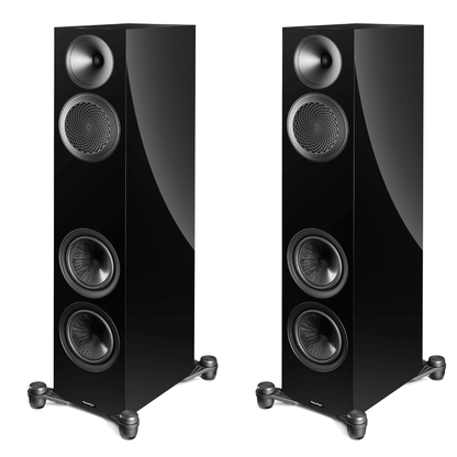 black Pair of Paradigm Premier V2 720f floorstanding speakers