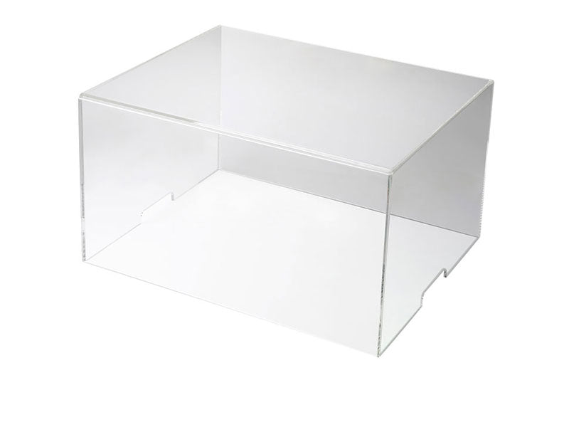 White glass coffee table on a white background