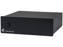 Black audio component with 'Phono Box S2' branding on a white background