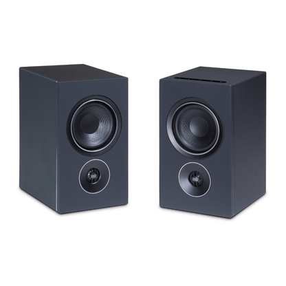 pair of psb iq2 speakers in black