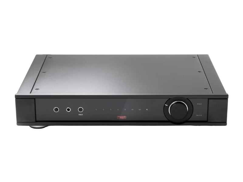 Black electronic device with control panel on a white background