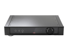 Black electronic device with control panel on a white background