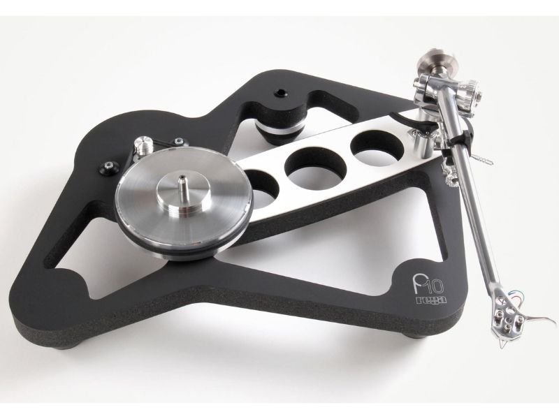 Black and silver mechanical device on a white background