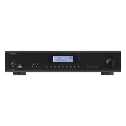 front view of rotel a12 mkii integrated amp in black color