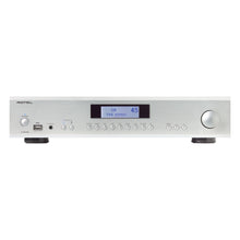 front view of rotel a12 mkii integrated amp in silver color