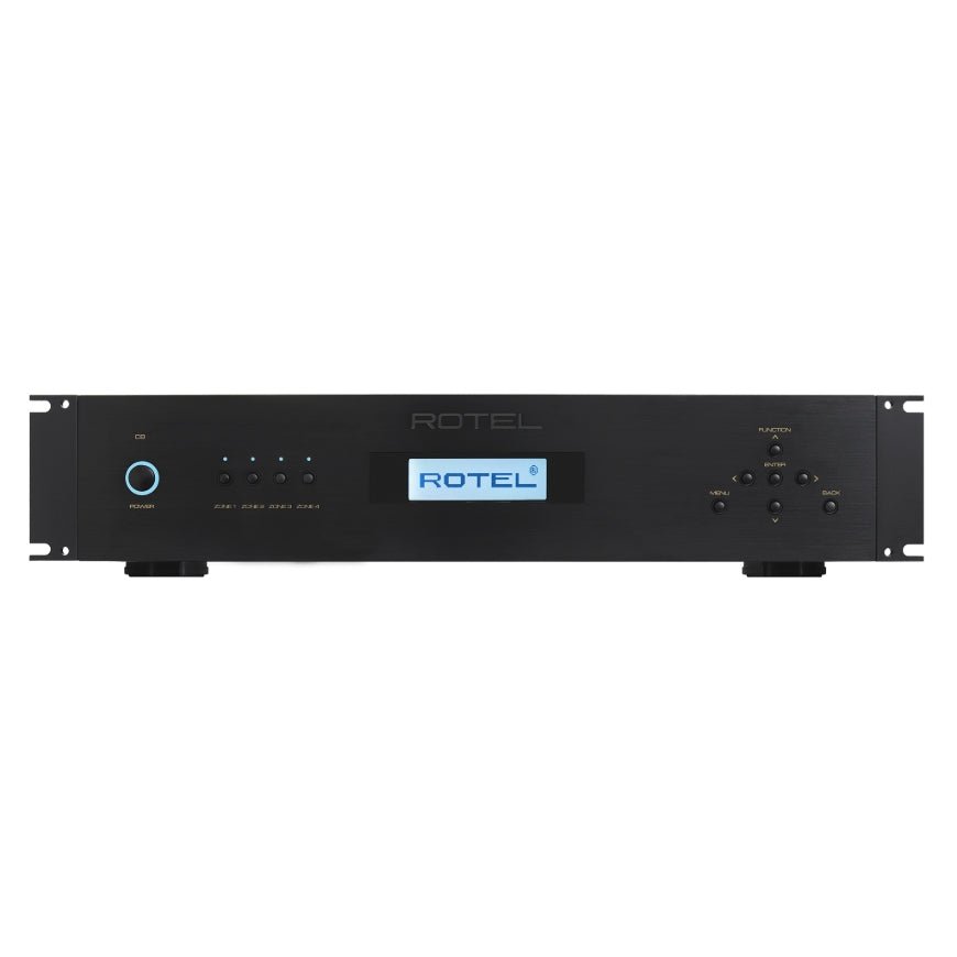 front view of rotel c8 amplifier in black color
