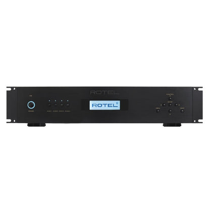 front view of rotel c8 amplifier in black color