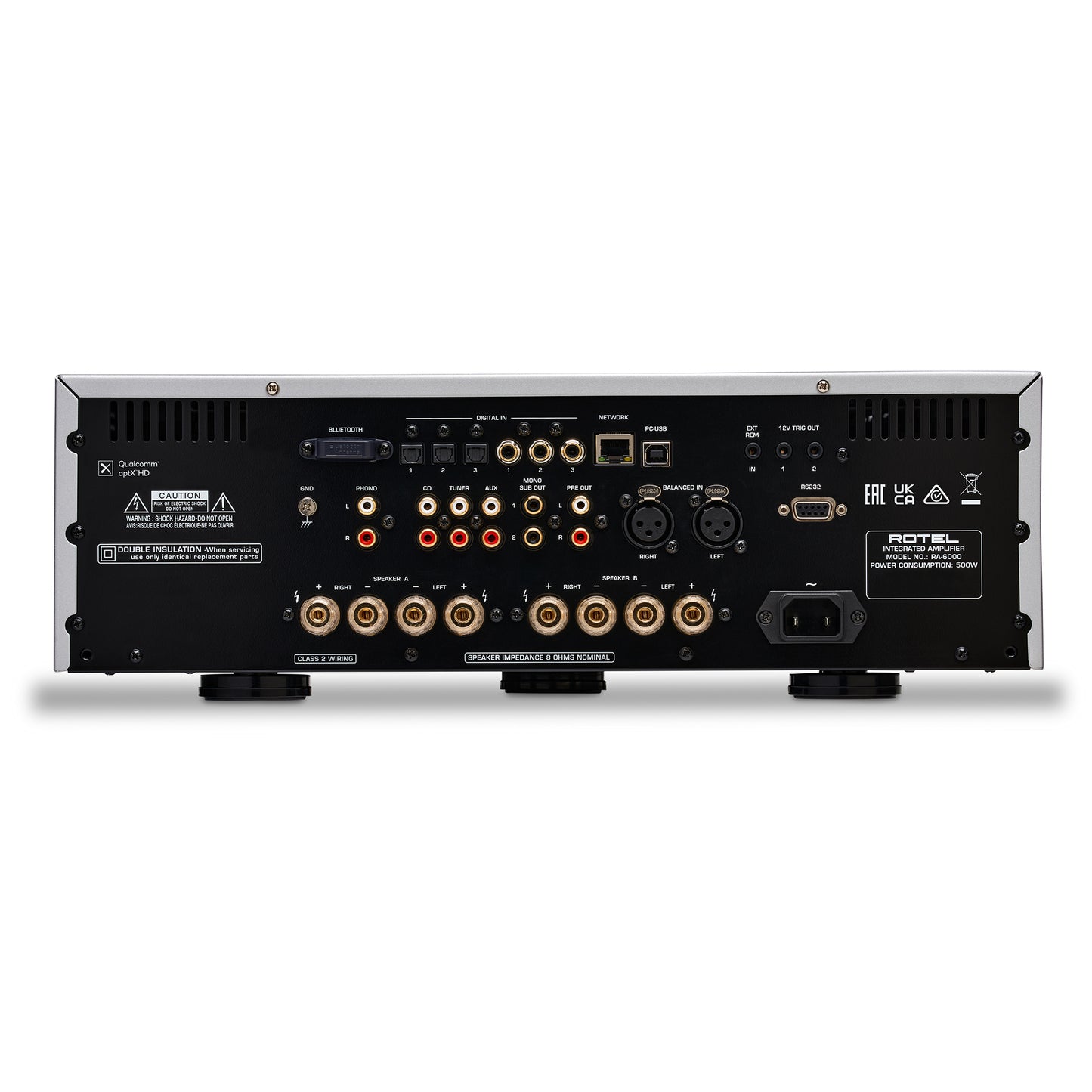 back panel of rotel ra6000 integrated amp