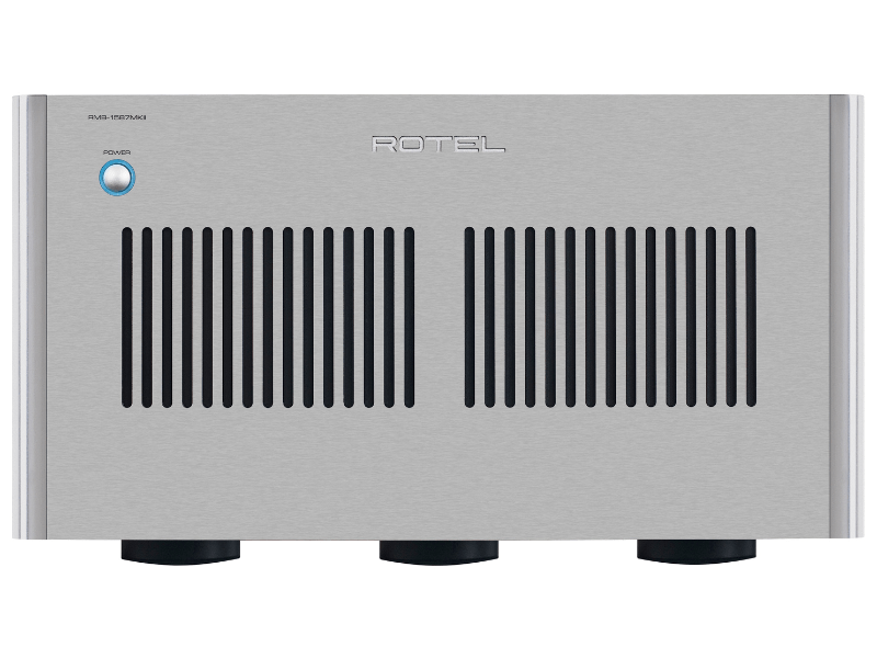 front view of rmb 1587 power amp in silver color