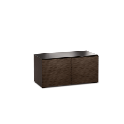 Dark brown rectangular cabinet on a white background