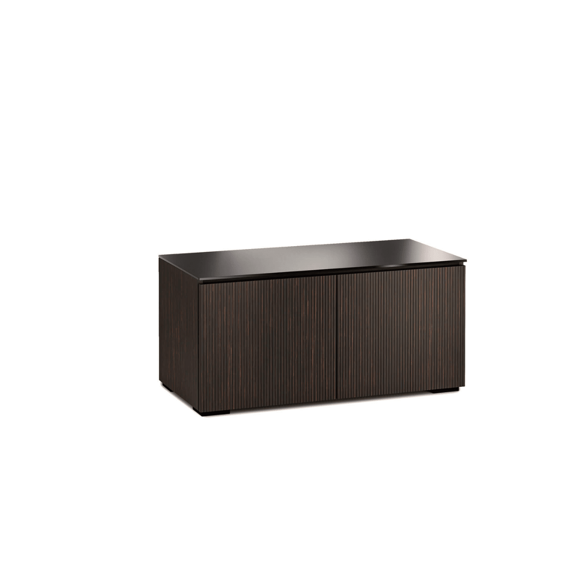 Dark brown rectangular cabinet on a white background