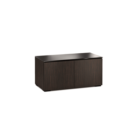 Dark brown rectangular cabinet on a white background