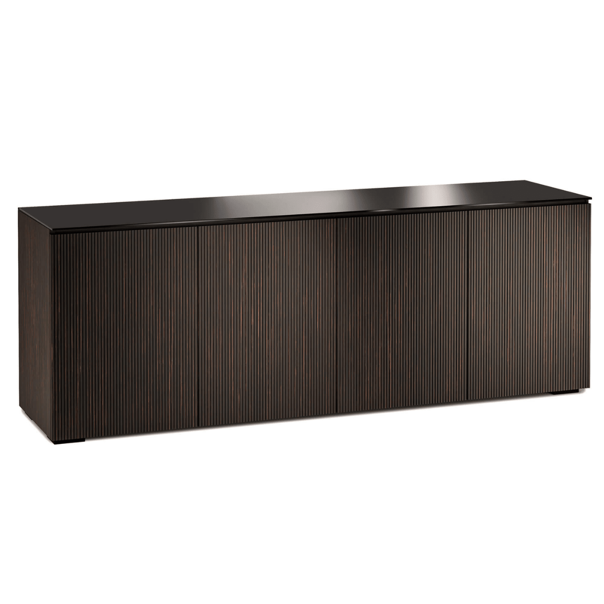 Dark brown wooden cabinet on a white background