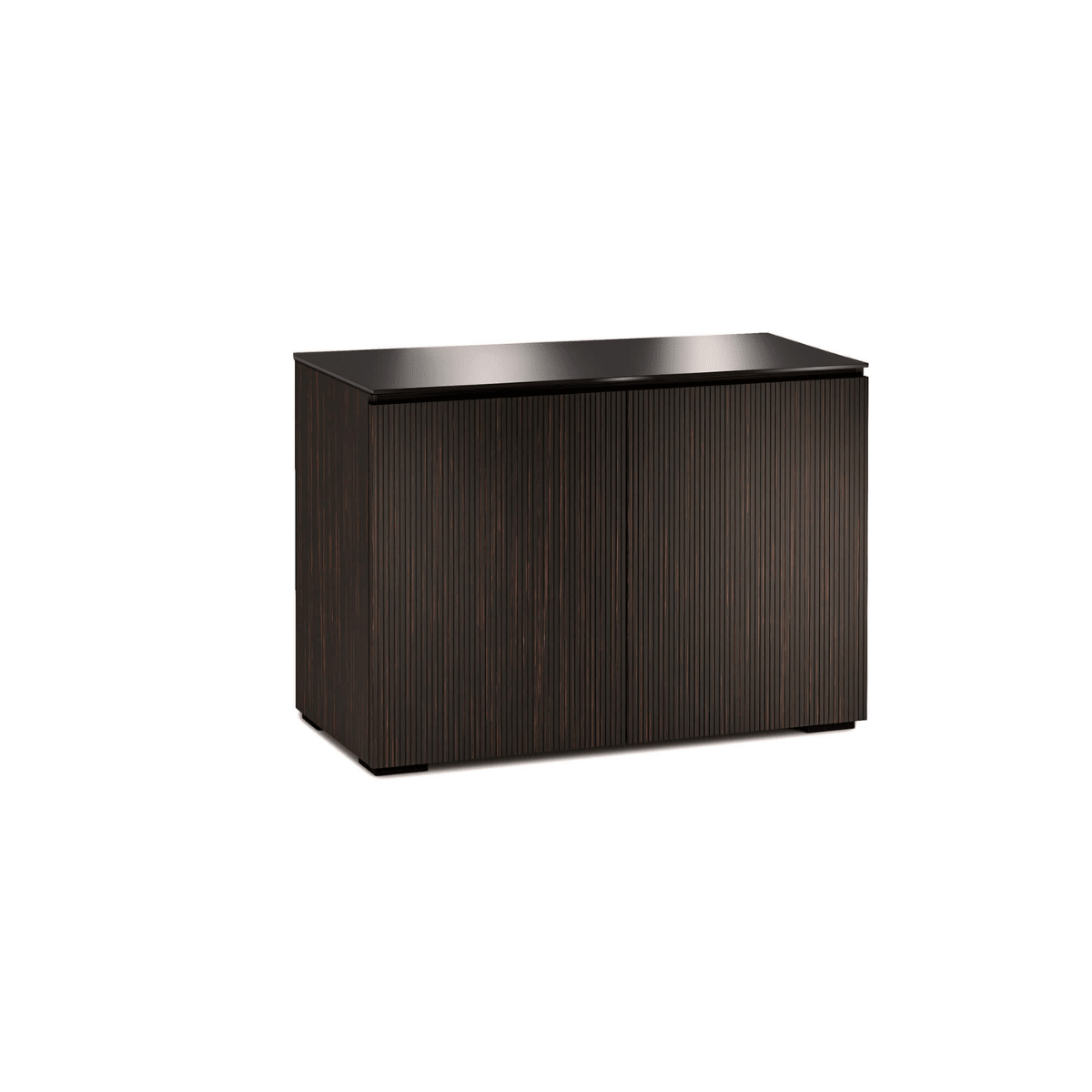Dark brown rectangular cabinet on a white background