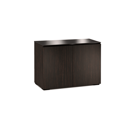 Dark brown rectangular cabinet on a white background