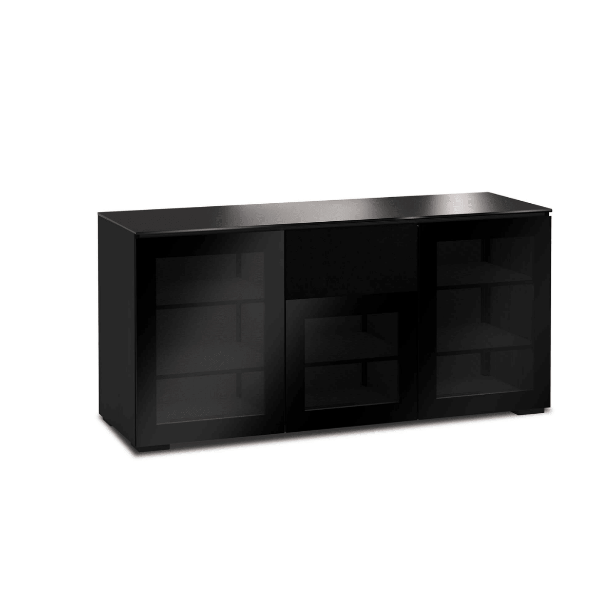 Black rectangular object on a white background