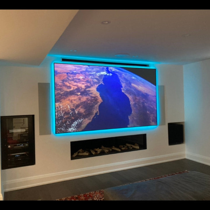 tv mounted on a wall