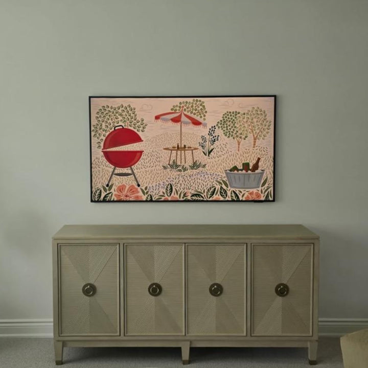 frame tv mounted on a wall